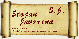 Stojan Javorina vizit kartica